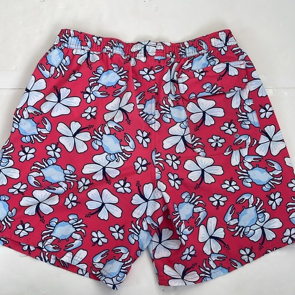 Vineyard Vines Coral and Blue Swim Trunks Shorts with Elastic Waistband Medium - Picture 1 of 16